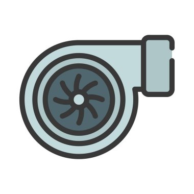 Araba Turbo düz simgesi, vektör illüstrasyonu 