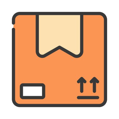 Parsel sembolü düz simge, vektör illüstrasyonu                        