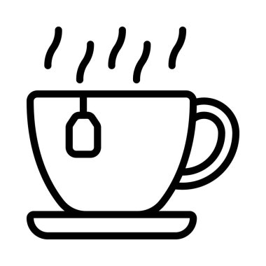 Çay fincanı web simgesi vektör illüstrasyonu