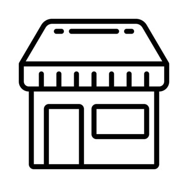 Dükkanı düz simgesi, vektör çizim