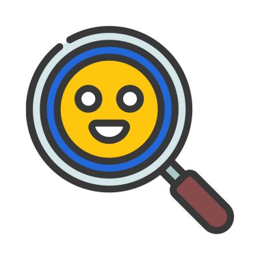 Smiley Araştırma simgesi, vektör illüstrasyonu  