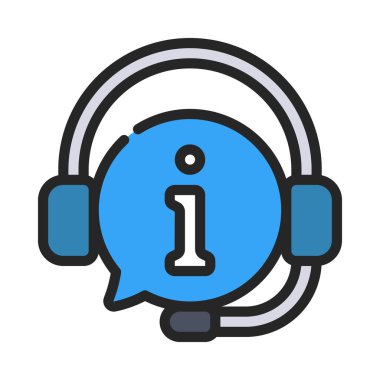 Müşteri Desteği Web simgesi vektör illüstrasyonu