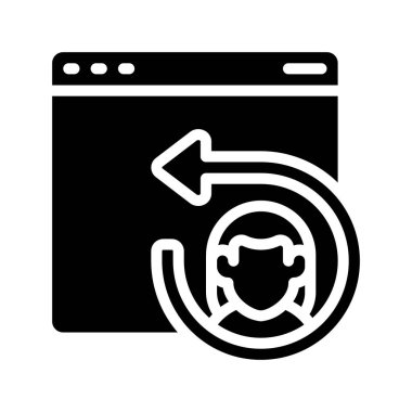 Müşteri Web simgesi vektör illüstrasyonu geri getiriliyor