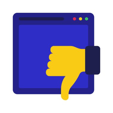 Parmaklıklar Aşağı Web Sitesi simgesi, vektör illüstrasyonu