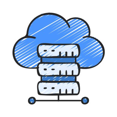 bulut sunucusu vektör illüstrasyonu 