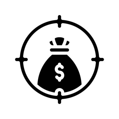 Para Odaklı Web simgesi düz tasarım, vektör illüstrasyonu                                                     