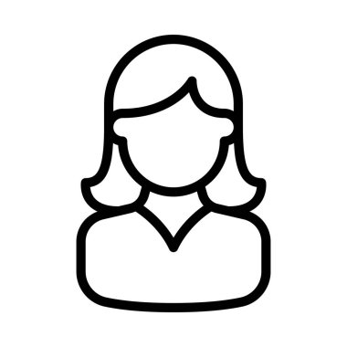 Kadın Kullanıcı simgesi vektör illüstrasyonu