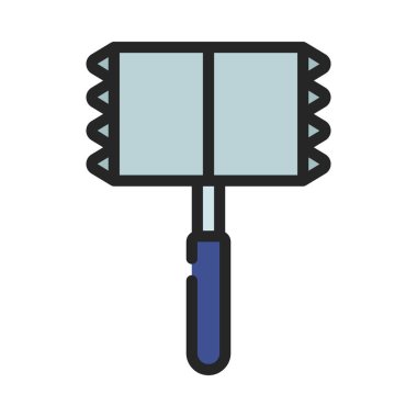 Et Yumuşatıcı Çekiç düz simgesi, vektör illüstrasyonu 