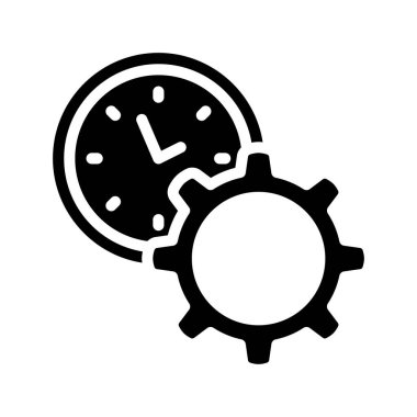 Cog modern simgesi ile saatin vektör illüstrasyonuName            