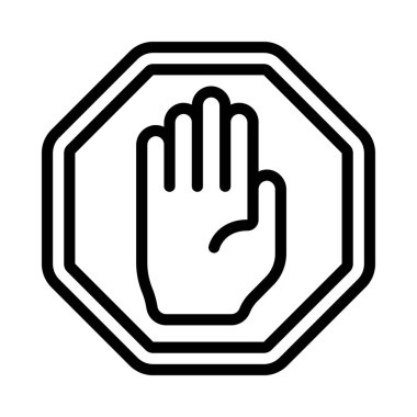 dur işareti simgesi, vektör illüstrasyonu basit tasarım