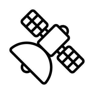 Uzay Uydusu Sinyal simgesi, vektör illüstrasyonu  