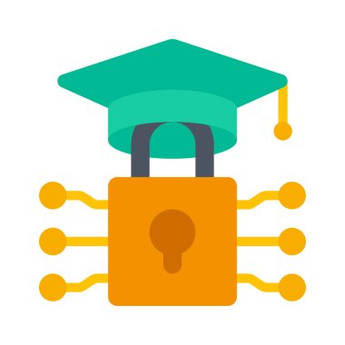 Kriptografi web simgesi vektör çizimi