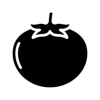Domates Sebze Simgesi Vektör İllüstrasyonu 