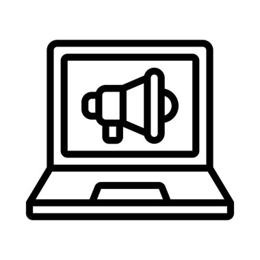 Laptop Pazarlama simgesi, vektör illüstrasyonu 