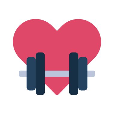 Spor salonu aşk simgesi, vektör illüstrasyonu