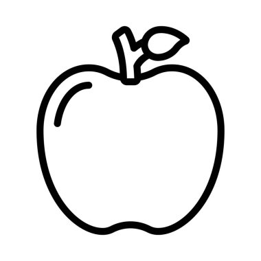 elma meyve ikonu vektör illüstrasyonu 