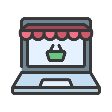 Etrade web simgesi, vektör illüstrasyonu                