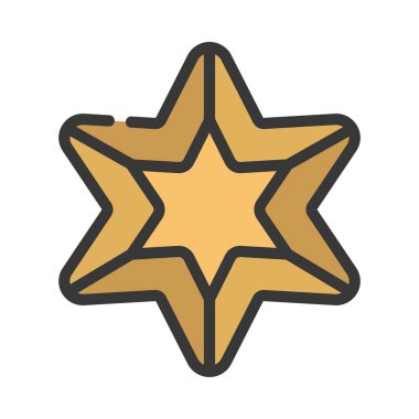 yıldız düz simgesi, vektör illüstrasyonu