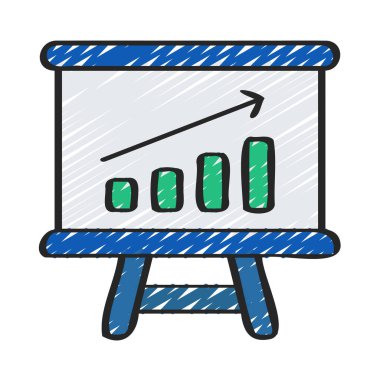 Grafiksel grafik diyagramı simgesi silueti