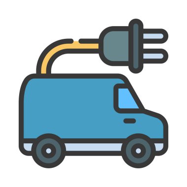 Van simgesi, vektör illüstrasyonu basit tasarım