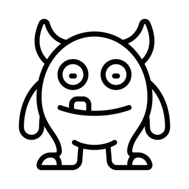 Beyaz arkaplanda canavar vektör çizimi 