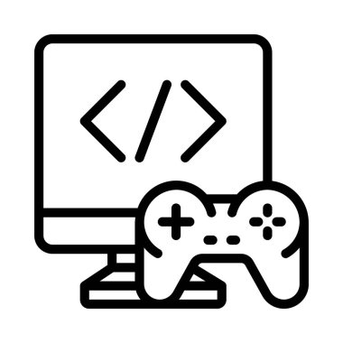 Oyun Geliştirme simgesi, vektör illüstrasyonu basit tasarım