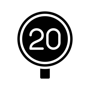 20 MPH İmza Web simgesi vektör çizimi