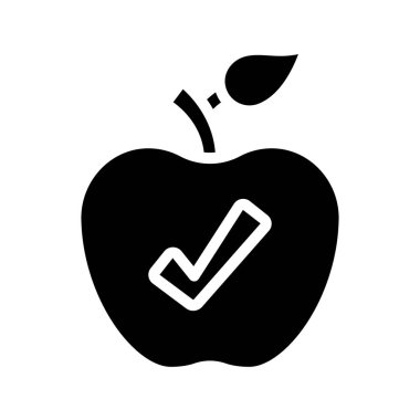 İşaretli elma, vektör illüstrasyonu  