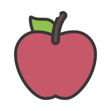 elma meyve ikonu vektör illüstrasyonu 