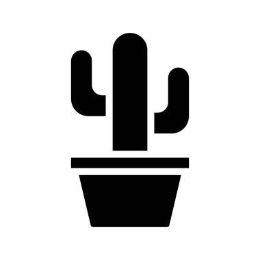 Kaktüs düz simgesi, vektör illüstrasyonu 
