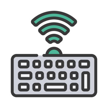 Kablosuz Klavye simgesi, vektör illüstrasyonu basit tasarım