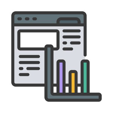 Web Sitesi Veri simgesi, vektör illüstrasyonu    