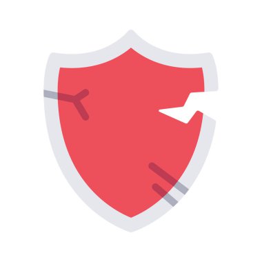 Kırık kalkan simgesi, vektör illüstrasyonu