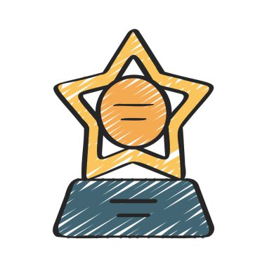 Yıldız Taslak Ödülü ikonunun vektör illüstrasyonu