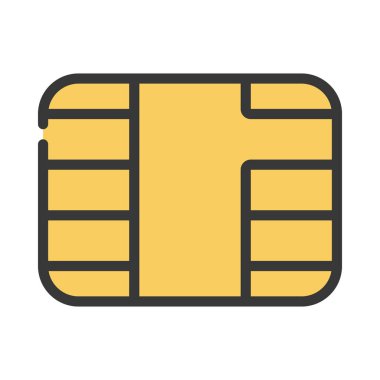 Kredi kartı çipi web simgesi vektör çizimi