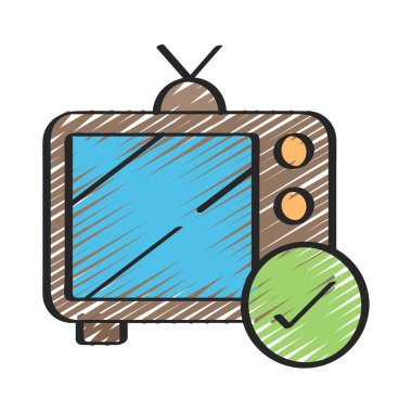 TV ekran simgesi, vektör illüstrasyonu basit tasarım