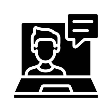 Laptop İletişim simgesi, vektör illüstrasyonu 