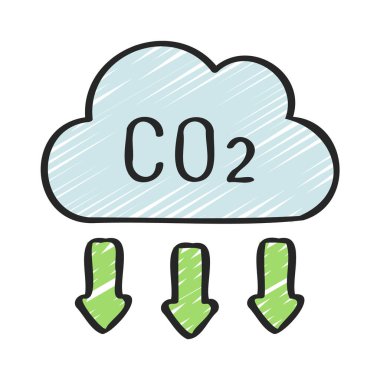 Karbon Web ikon vektör illüstrasyonunu azalt