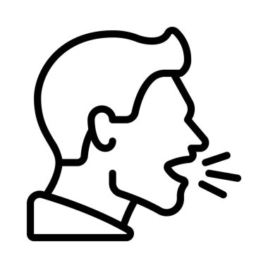 Adam Konuşan Web simgesi düz tasarım, vektör illüstrasyonu