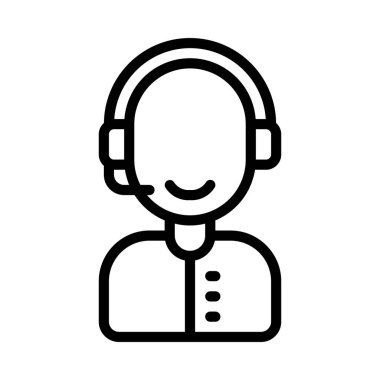 Telekom Desteği İşçi Web simgesi vektör illüstrasyonu