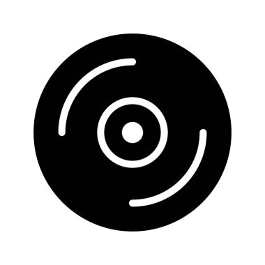 Müzik Kaydı Disk Web simgesi vektör illüstrasyonu