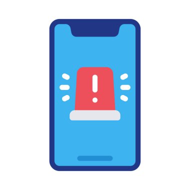 Mobil Alarm Siren Web simgesi, vektör illüstrasyonu