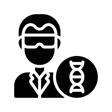 Erkek Kimya Mühendisi Web ikonu vektör çizimi