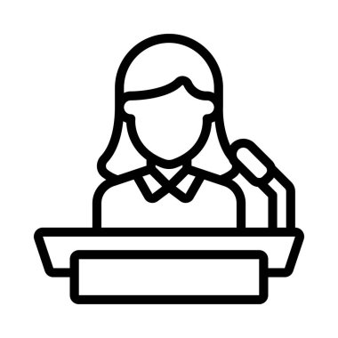 Kadın Aday Podyumu Web simgesi çizimi