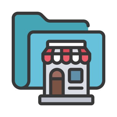 Dükkan Dizini simgesi, vektör illüstrasyonu  