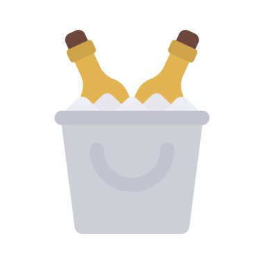 Ice Bucket ağ ikonu vektör illüstrasyonunu içer