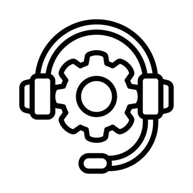 Müşteri Desteği Mühendis Web simgesi vektör çizimi