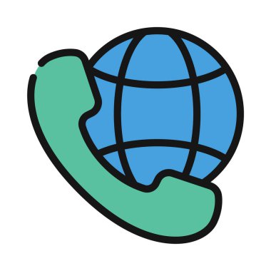 İnternet Telefon Çağrısı simgesi illüstrasyonu 