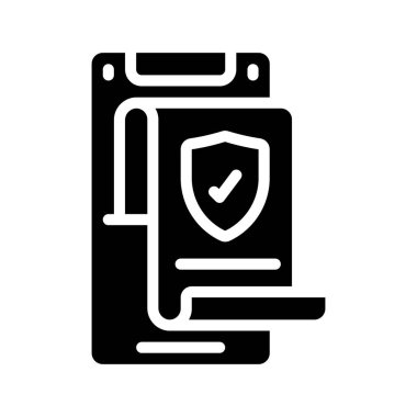 Mobil Sigorta Web simgesi vektör illüstrasyonu