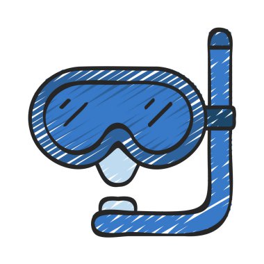 Şnorkel ağ simgesi vektör illüstrasyonu